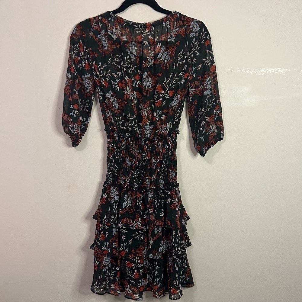 Maje Romeane Floral Print Ruffle Dress - Picture 4 of 12